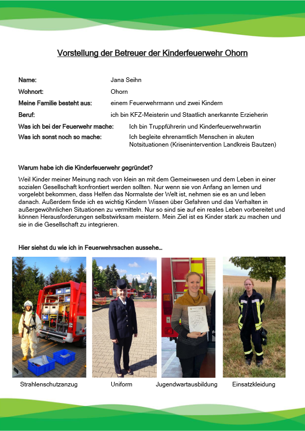 Betreuer der Kinderfeuerwehr Ohorn